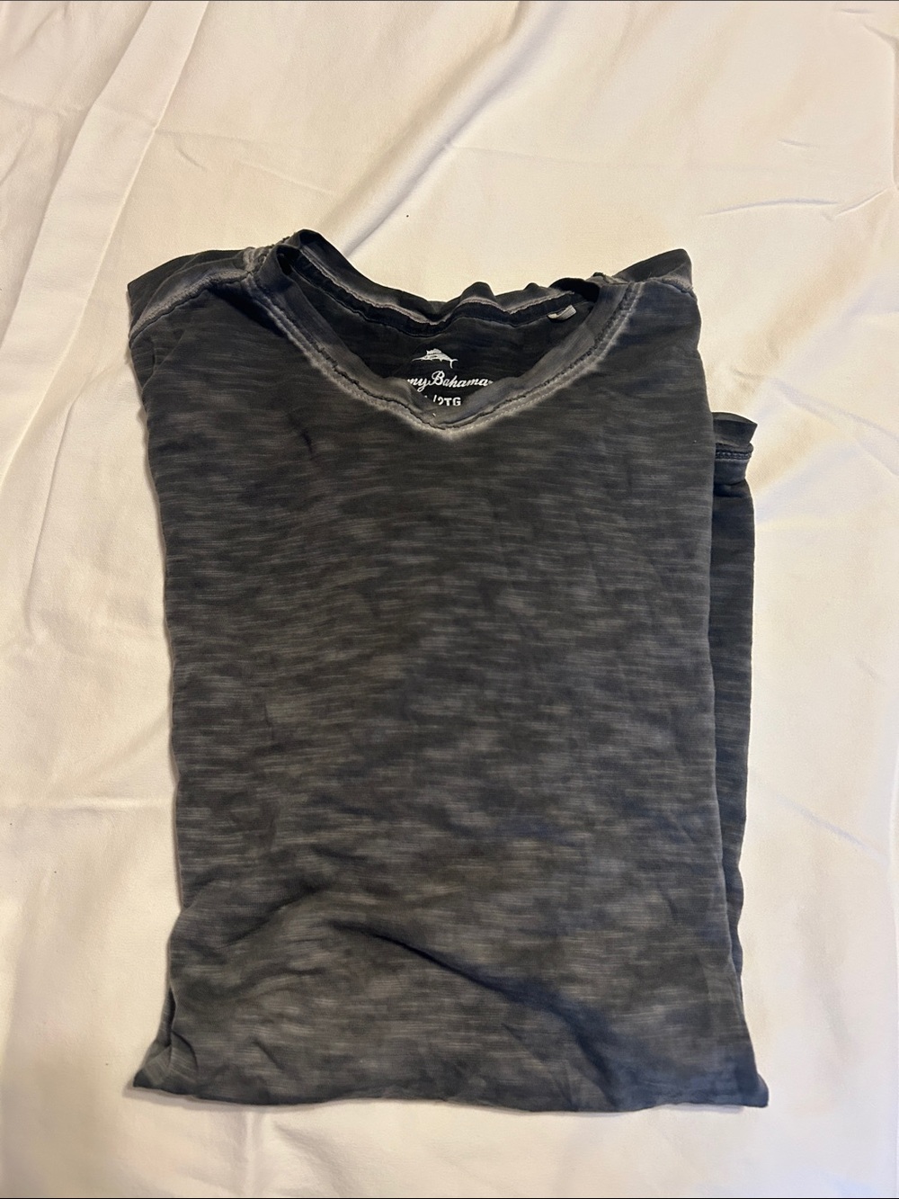 Tommy Bahama Heathered Charcoal Short-Sleeve V-Neck Shirt